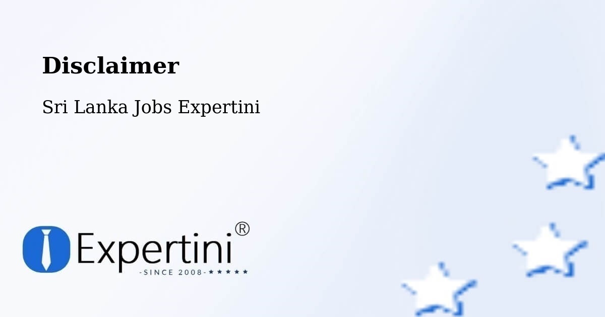 Disclaimer – Sri Lanka - Sri Lanka Jobs Expertini